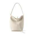 The Minimalist Knot Tote - Premium Pebbled Leather Everyday Bucket Bag