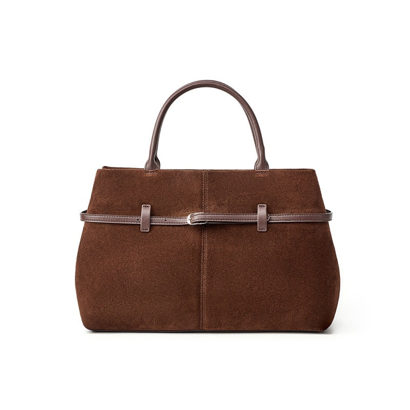 The Arden Leather Carryall in Espresso — front view