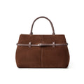 The Arden Leather Carryall in Espresso — front view