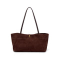 Aveline Suede-Effect Tote in Espresso front view