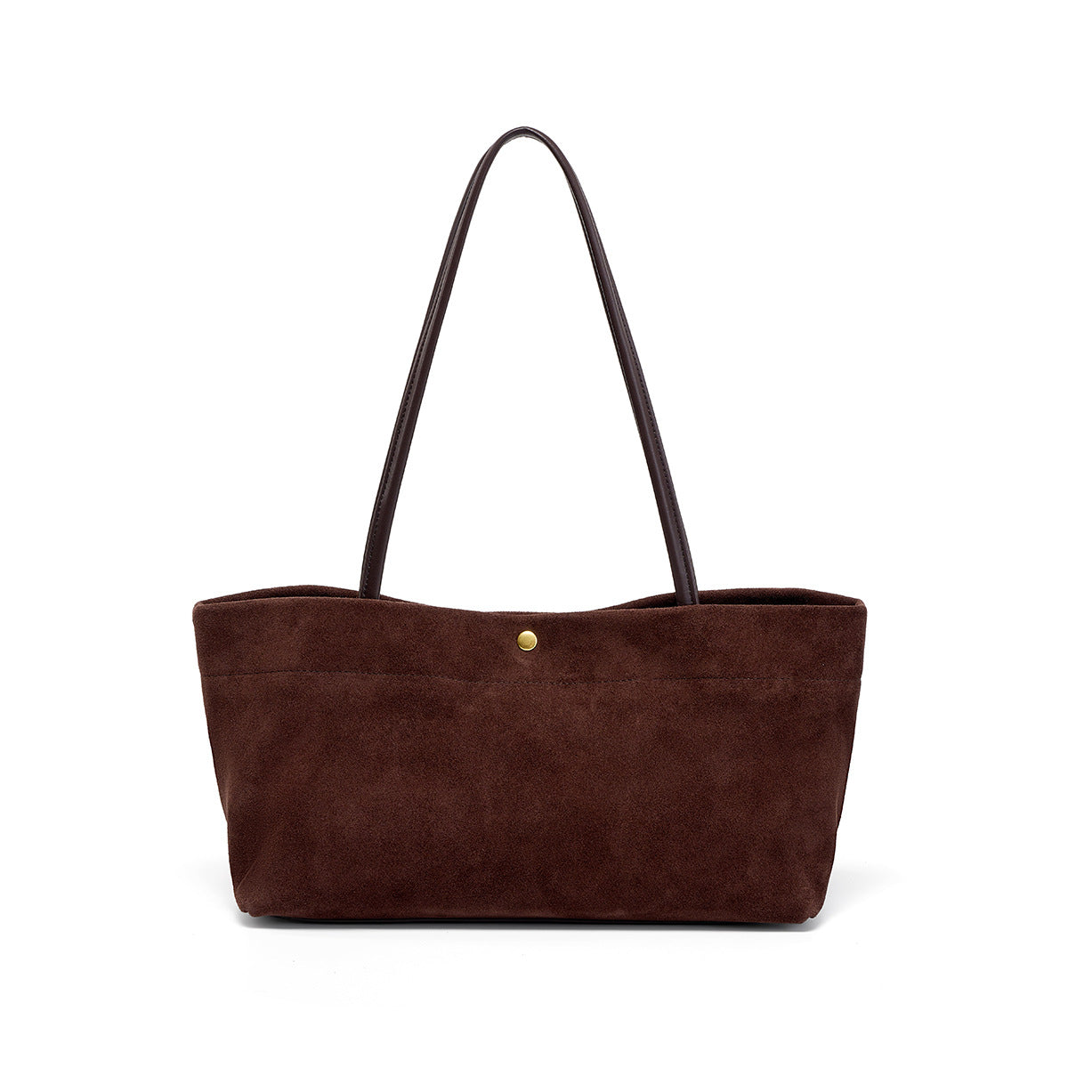 Aveline Suede-Effect Tote in Espresso front view