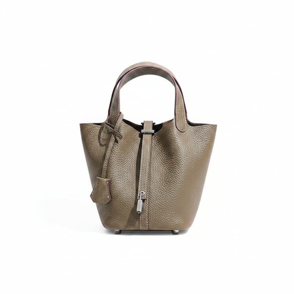 The Mira Leather Bucket Tote