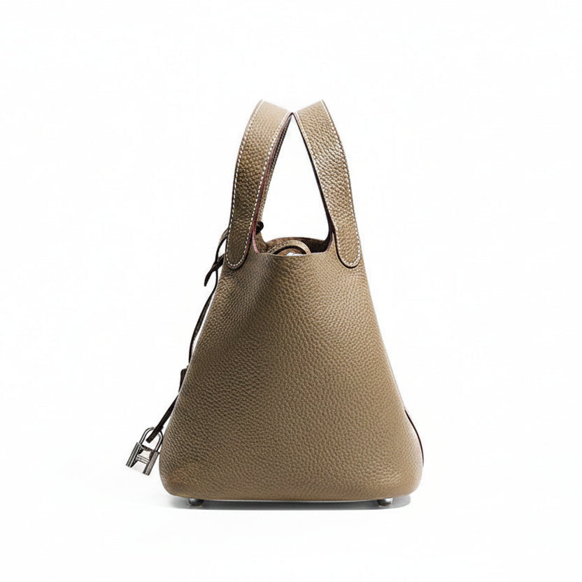 The Mira Leather Bucket Tote