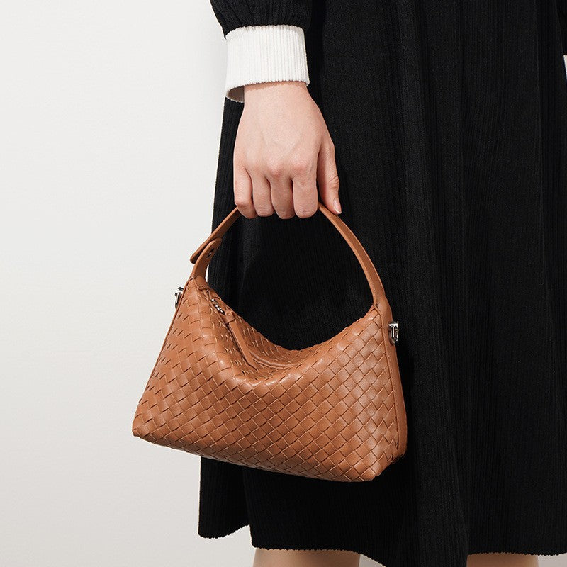 The French Woven Hobo Bag | Premium Hand-Weaved Leather Slouchy Shoulder Clutch