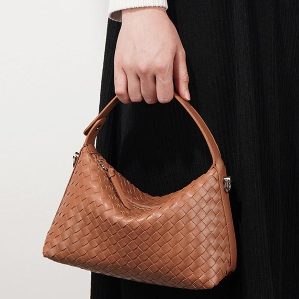 The French Woven Hobo Bag | Premium Hand-Weaved Leather Slouchy Shoulder Clutch