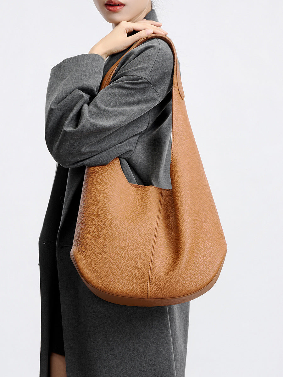 The Everyday Seamless Hobo | Premium Heavy-Weight Pebbled Leather Slouchy Tote