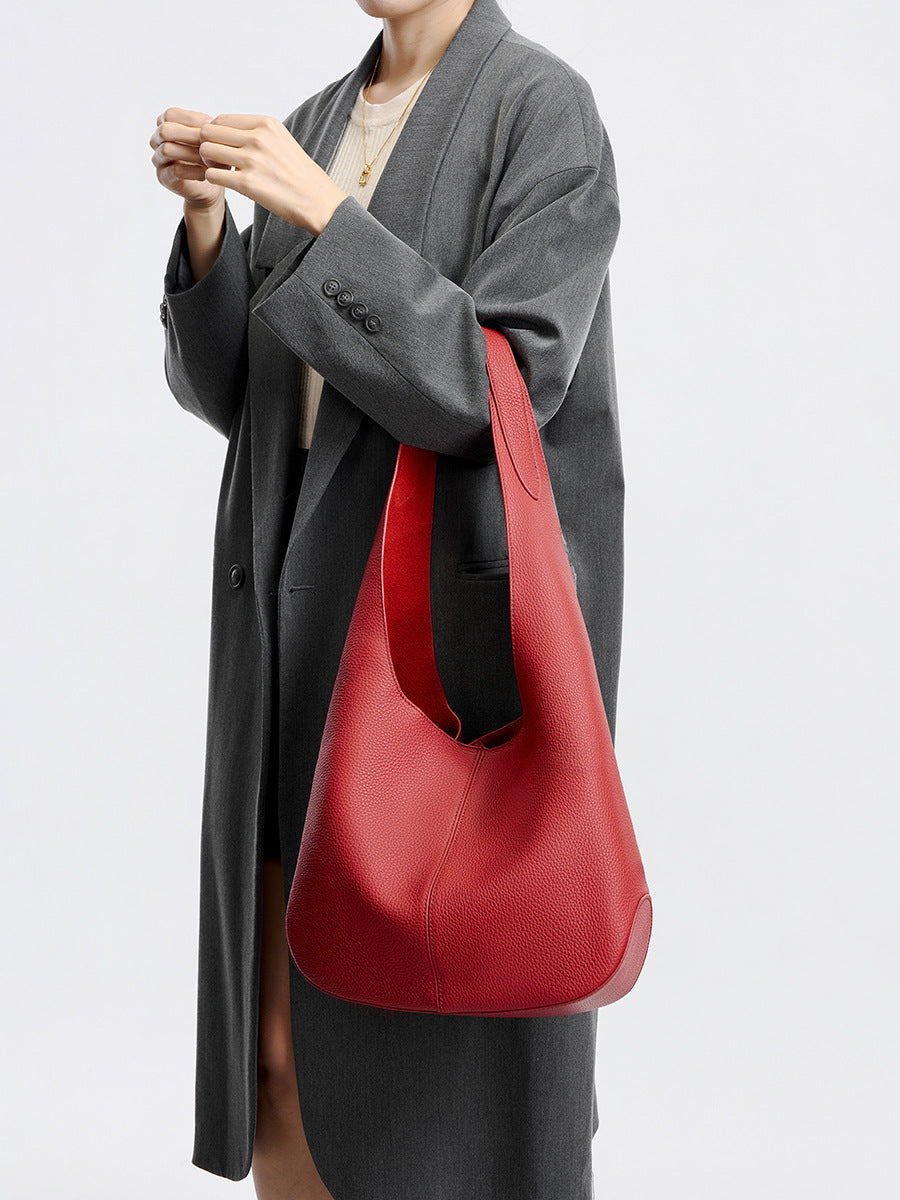 The Everyday Seamless Hobo | Premium Heavy-Weight Pebbled Leather Slouchy Tote