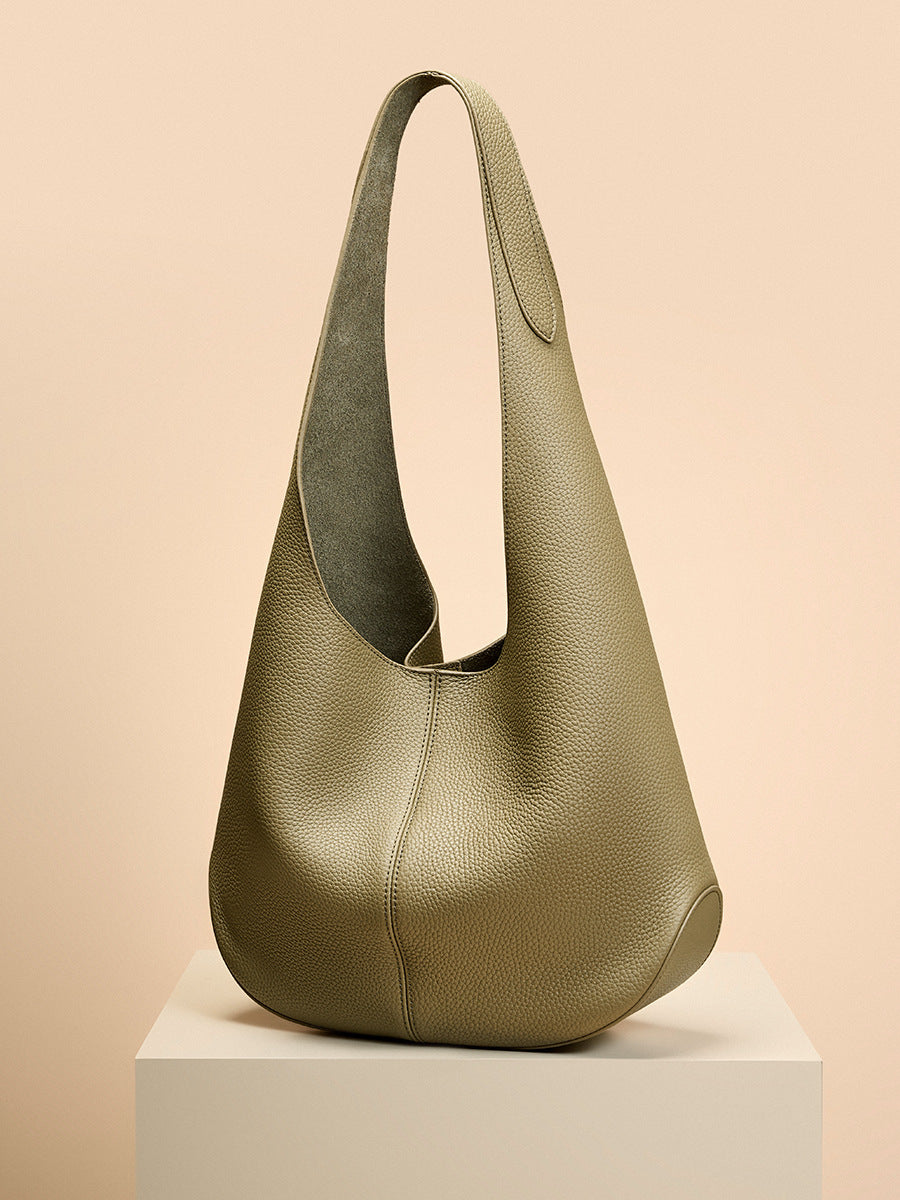 The Everyday Seamless Hobo | Premium Heavy-Weight Pebbled Leather Slouchy Tote